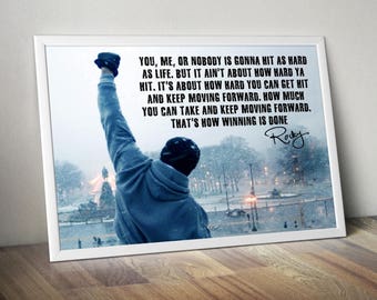 Rocky Balboa Sylvester Stallone Inspirational Quote Poster