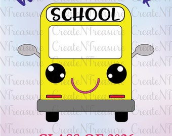 School Bus SVG, DXF. Cutting file for Silhouette Cameo and Cricut design space. Back to School SVG, First day of school svg, dxf.