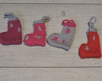 Christmas decorations, set of 4 socks to hang