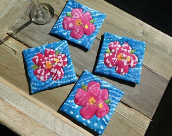Hibiscus Coasters (blue)