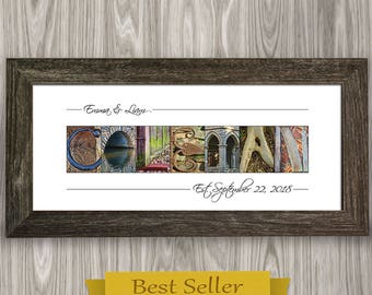 LAST NAME SIGN - Home Decor - Alphabet Photo Letter Art - Wall Art - Wall Decor - Framed Print