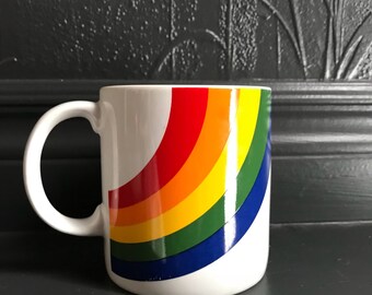 Vintage rainbow mug, vintage coffee mug, vintage cups, rainbow mug, rainbow coffee cup, FTD mug, vintage FTD