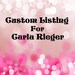 Custom listing for Carla Rieger