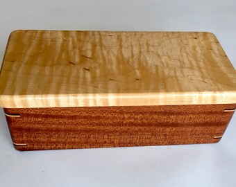 Mahogany and Maple Wooden Keepsake Box