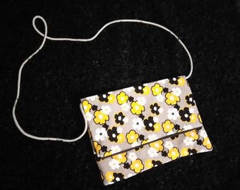 Floral fold over clutch