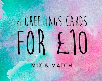 4 Greetings Cards Mix & Match Offer