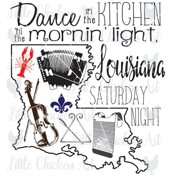 Louisiana Saturday Night Cajun cut file clip art SVG DXF