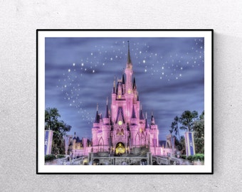 Disney Castle Photo Print, Cinderellas' Castle Print, Disney World, Fine Art Photography, Magic Kingdom Wall Art, Girl Room Decor, Boy Room