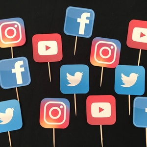 Social media Cupcake toppers