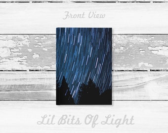 Starry Night Journal - Space Gift - Star Trails Stationary - Blue Journal for Writing - Night Journal - Hard Cover Journal - Space Lover