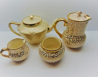 Vintage Sudlow's Burslem Tea Set , Teapots, Sugar and Cream Set