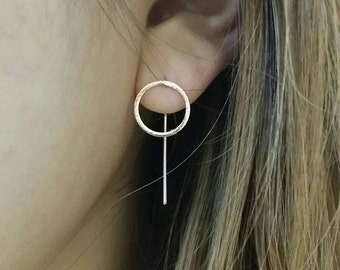 Circle Earrings | simple drop earrings, simple silver circle earrings, simple gold earrings, Minimalist Earrings, gold round earrings, hoop