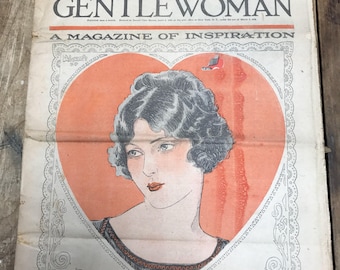 3 vintage February 1924, 1930, 1931 copies of The Gentlewoman Magazine Valentine's Day
