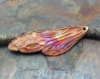 Artisan Copper PMC Fairy Wing Pendant