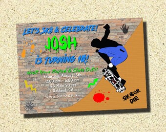 Skateboard Birthday Invitations 6