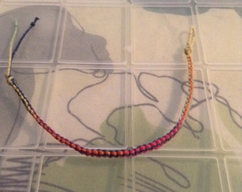 Rainbow hemp bracelet