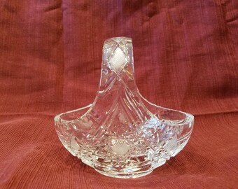 Vintage-Crystal-glass- Decorative-Candy dish- Basket-glassware-home decor-bowl-Kitchen decor