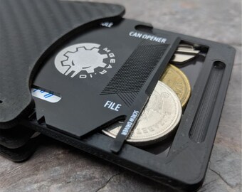 Keeper Wallet Carbon Edition. Multiwallet with large tool & Keeper/Compartment box. Holstex EDC Tactical Wallet with Carbon Fiber Texture.