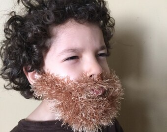 Handmade Crochet kids Beard Only, dettached beard, fuzzy Beard, choose any color you like, Irish beard, blonde beard, ginger beard, brown