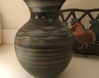 Large Stoneware Art Pottery Vase, Unknown Maker