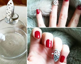 925 sterling silver nail ring