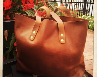 Tote Bag, Leather Tote Bag, Unlined Leather Bag, Raw Edge Leather Bag, Tote Bag,