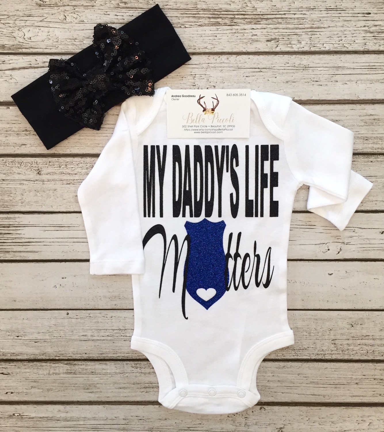 Baby Girl Clothes Daddy's Life Matters Shirt Police Lives