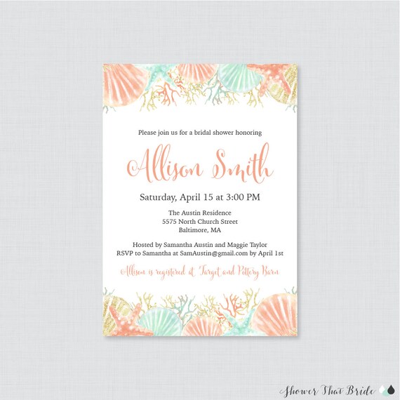 Free Printable Bridal Shower Invitations Beach Theme 9