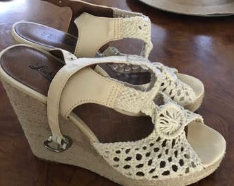 Lucky brand crocheted Wedges