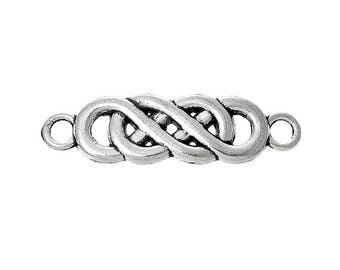 10 antique silver entwined infinity symbol connectors