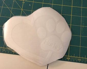 Custom vinyl dog paw/heart