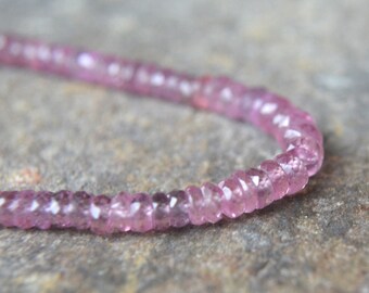 Pink Sapphire Fancy Color Sapphire Rondelles Half Strand