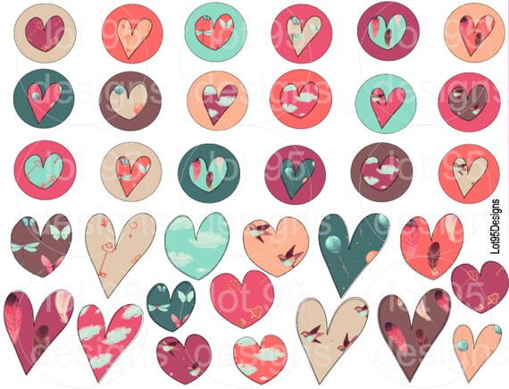printable appreciate heart stickers 85x11 sheet