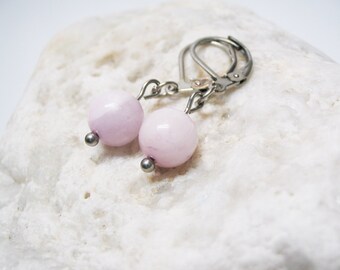 Pink Kunzite Earrings Kunzite Earrings Pink Kunzite Jewelry Love Jewelry Dangle Earings Charm Earrings Kunzite Charm Gemstone Earrings