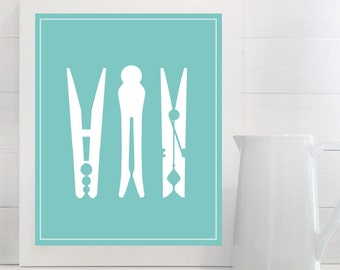 Clothespin - print - Clothes peg, Clothes-peg, Clothes, Pin, History, Origin, Room, Mid Century, Modern, Decor, Art, Wall