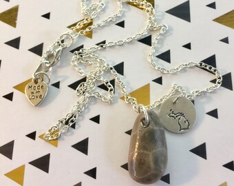 Petoskey stone necklace