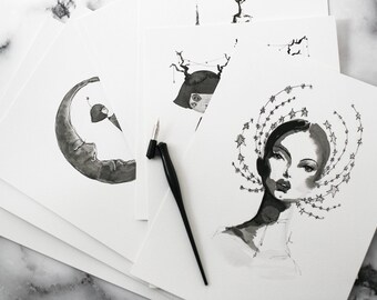 she is magical - ORIGINAL INKtober 2k17 ILLUSTRATION