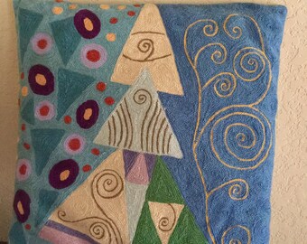 Hand Embroidered Unique Pillow Cover