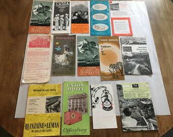 14 Vintage Brochures Pamphlets 1960s - 1980s Ephemera Leaflet Travel Grossglockner Hochalpen Strasse Union Hotel Offenburg etc.