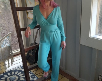 RARE 70's jumpsuit vintage sky blue