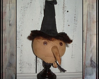 SALE Primitive folk art witch make do HAFAIR HAGUILD ofg faap American made