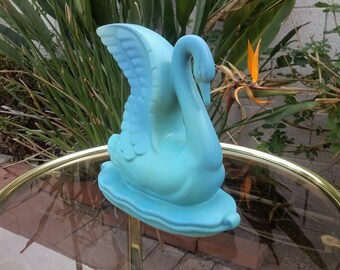 Van Briggle Pottery Swan On Pond Ming Blue Color USA Made Pottery Colorado Sprgs