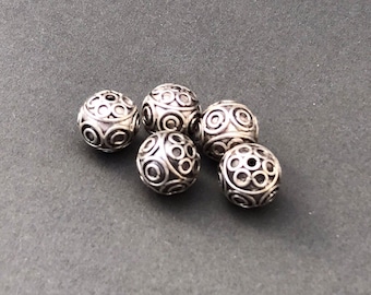 6 mm Silver Bali Bead Style B523