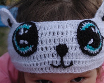 Knitted headband Cat