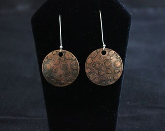 Etched copper earrings (05212017-009)