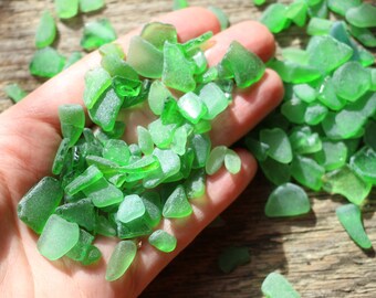 Extra small Sea Glass green seaglass little Sea glass crafting Bulk sea glass scraps Tumbled Sea glass supplies peices sea glass green