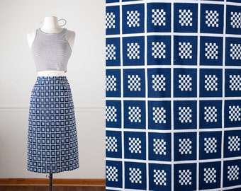 Navy Blue Pencil Skirt, 60s Skirt, 60s Clothing, Mod Skirt, High Waist Skirt, Midi Skirt, Wiggle Skirt, Secretary Skirt, Mid Century Modern