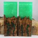 2 pcs Burl Green Composite Knife Scales (127)
