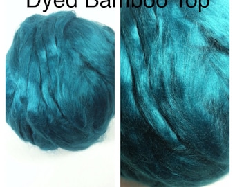 Dyed Bamboo Top Malachite / Dyed Bamboo Roving / 2oz 4oz 8oz