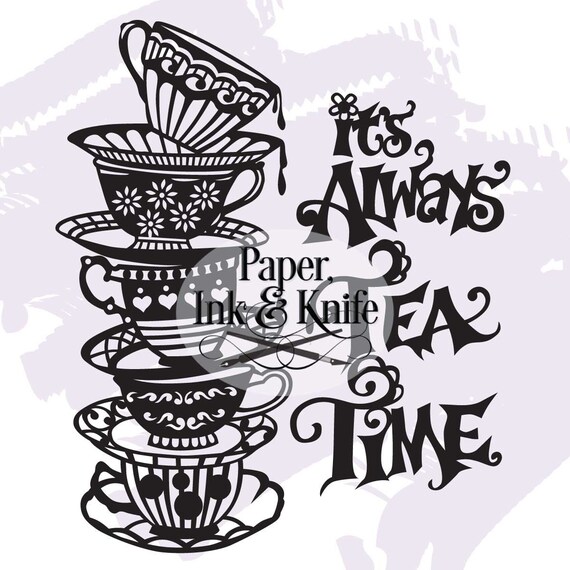 Download It's Always Tea Time. Alice in Wonderland Tea Cups Vinyl